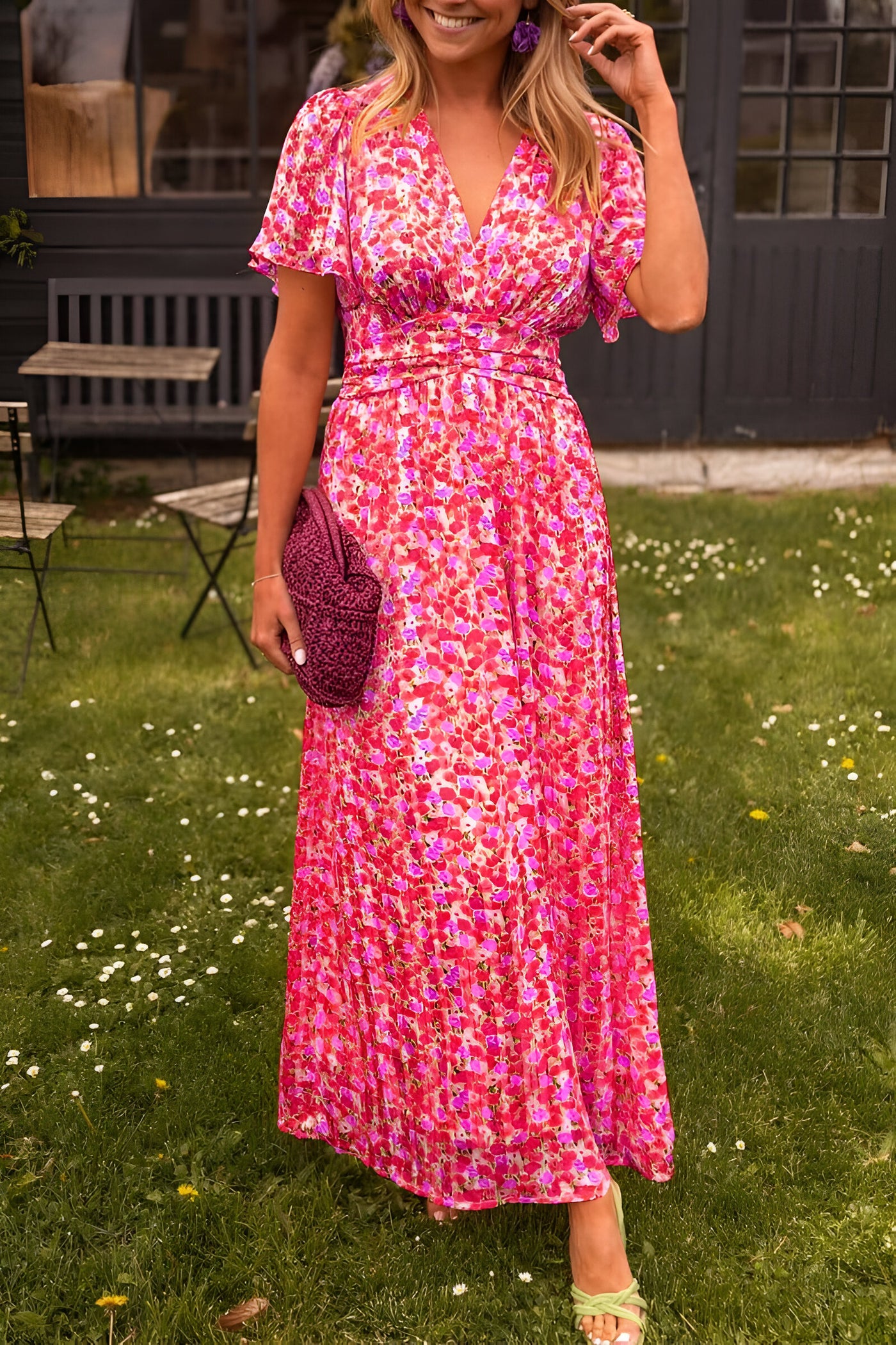 SANDRA | Abito Lungo Elegante con Scollo a V