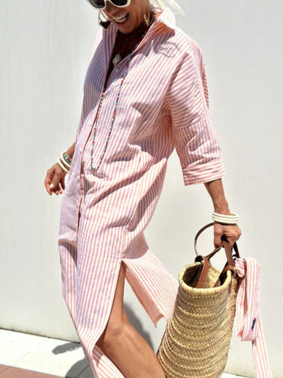 COLEN | Abito Camicia a Righe Classico (+ BORSA Coordinata in Omaggio)