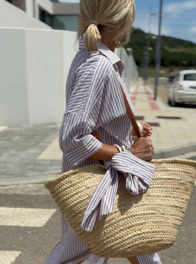 COLEN | Abito Camicia a Righe Classico (+ BORSA Coordinata in Omaggio)