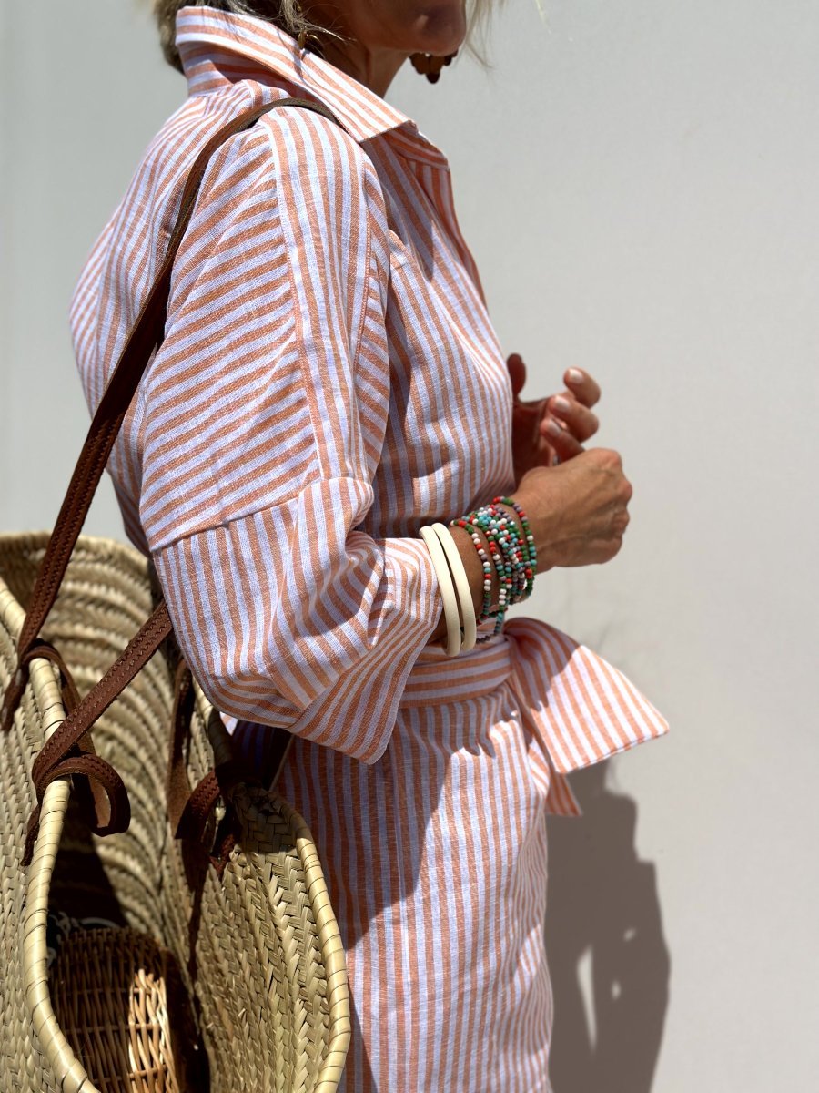 COLEN | Abito Camicia a Righe Classico (+ BORSA Coordinata in Omaggio)