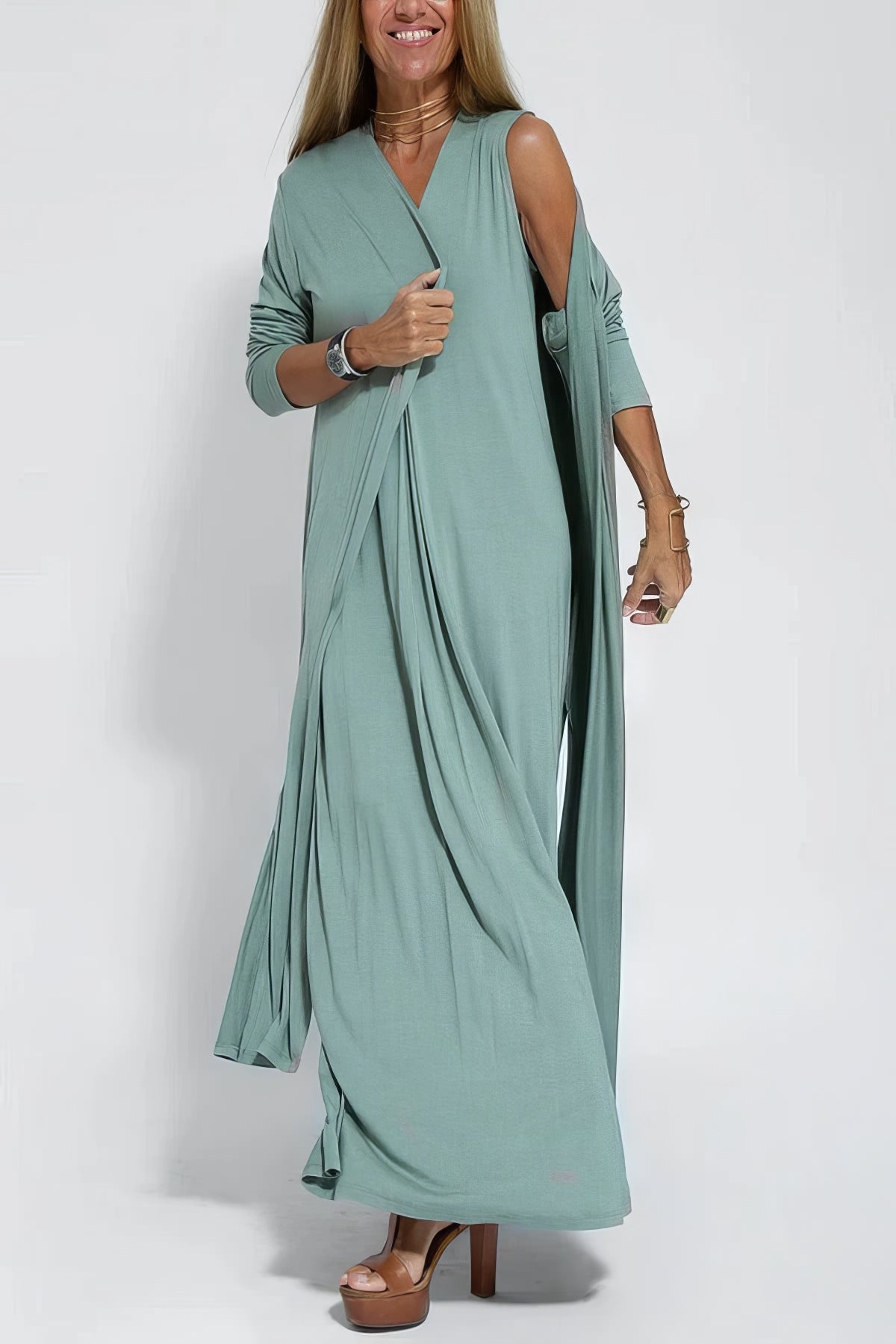 JULIA | Abito Lungo Elegante + Cardigan in Regalo